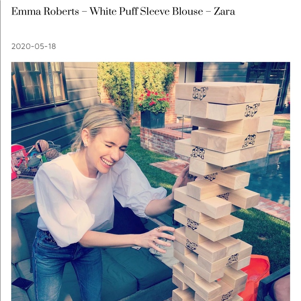 Zara White Top with Ruffles Sleeves size XS - Picture 6 of 6